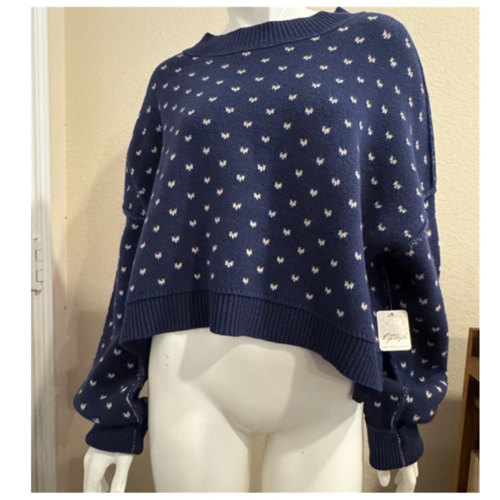 Free People EASY STREET PATTERNED CROP SWEATER - Picture 11 of 13